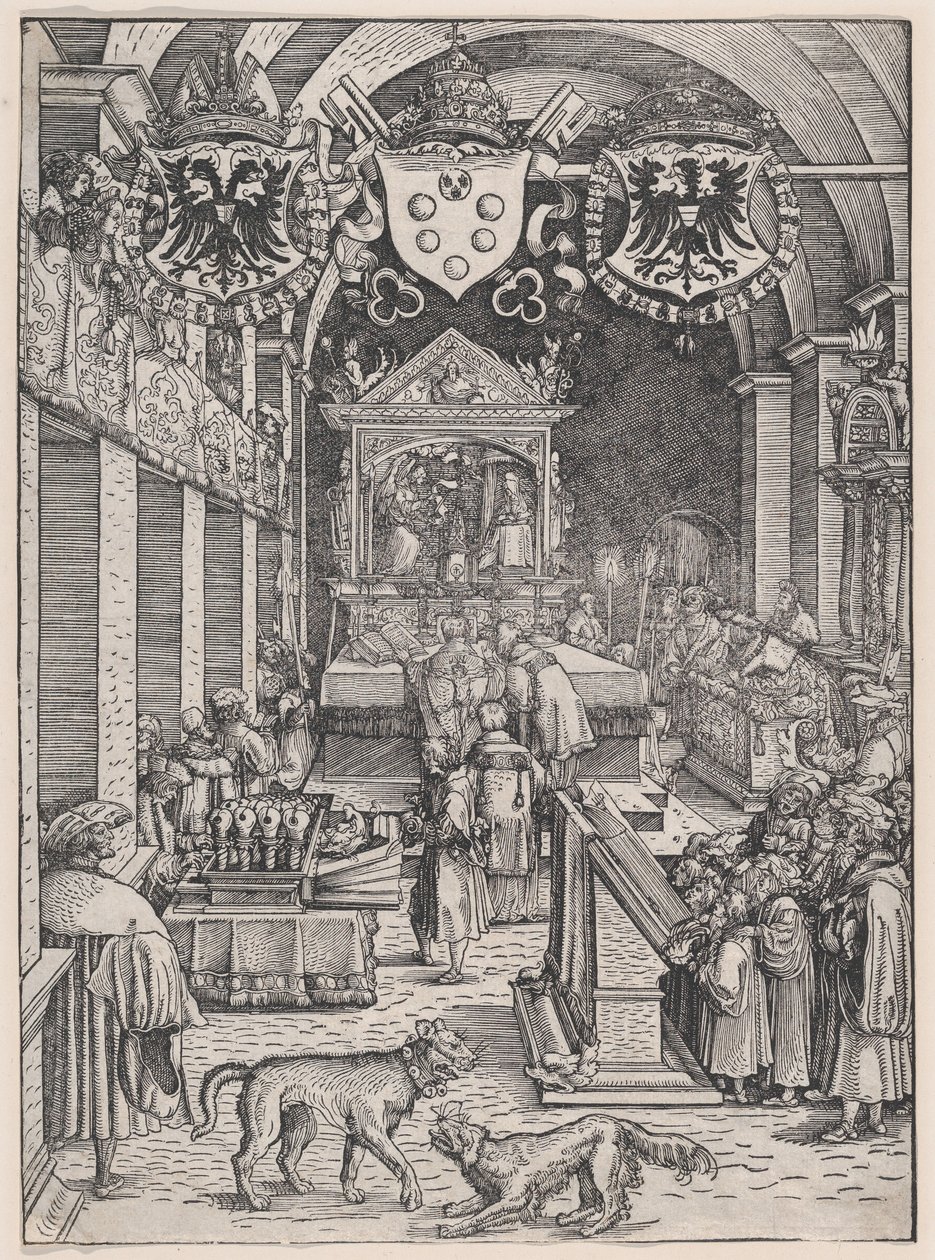 Maksymilian I Msza słyszenia, ok. godz. 1515. autorstwa Hans Weiditz