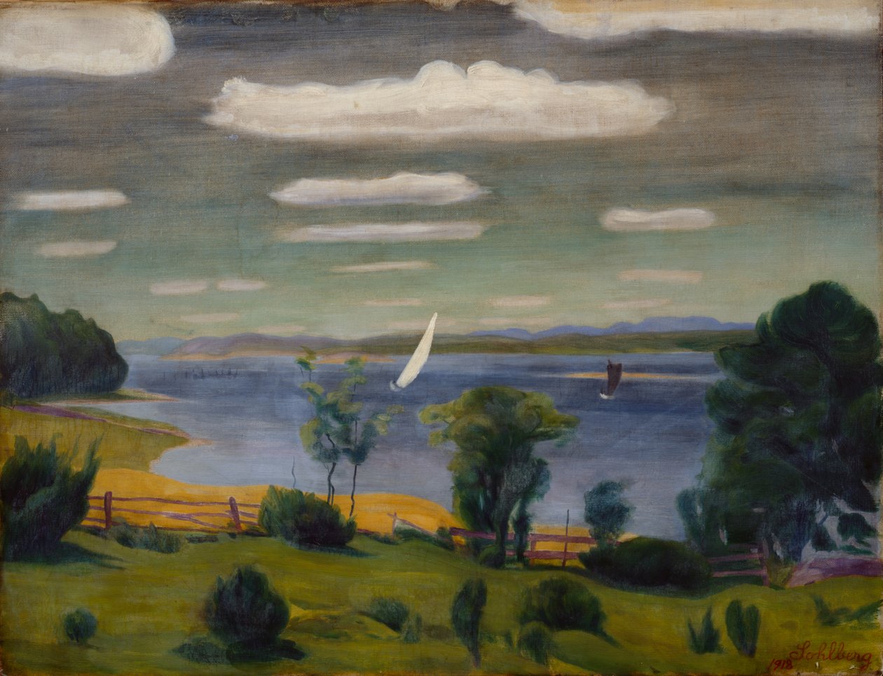 Letni dzień w Viksfjorden, Larvik autorstwa Harald Oscar Sohlberg