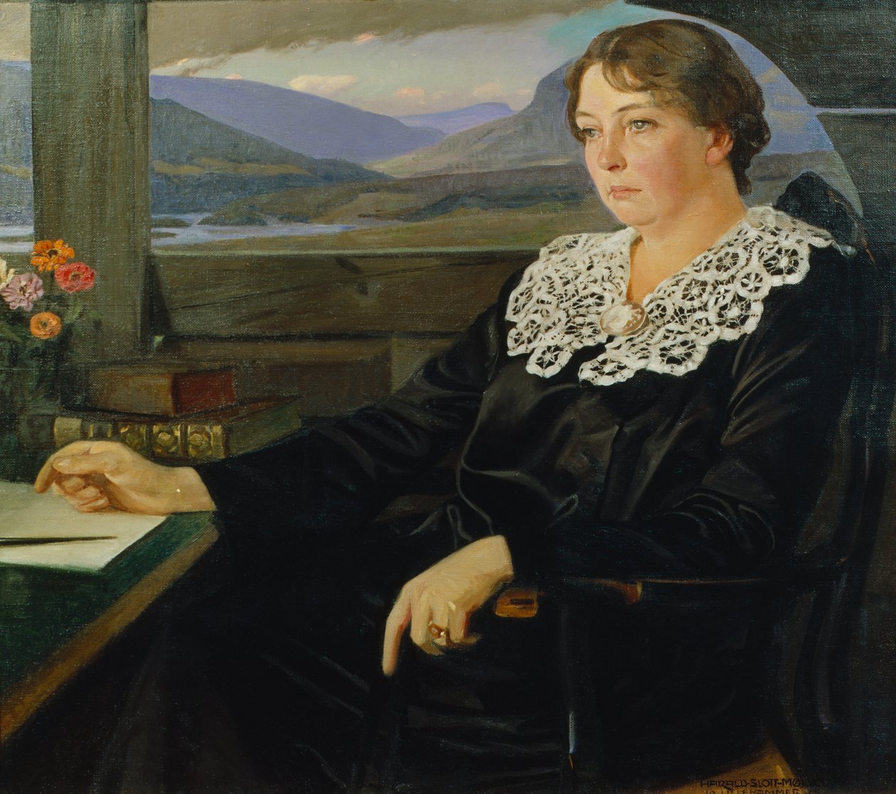 Autor Sigrid Undset autorstwa Harald Slott Moller