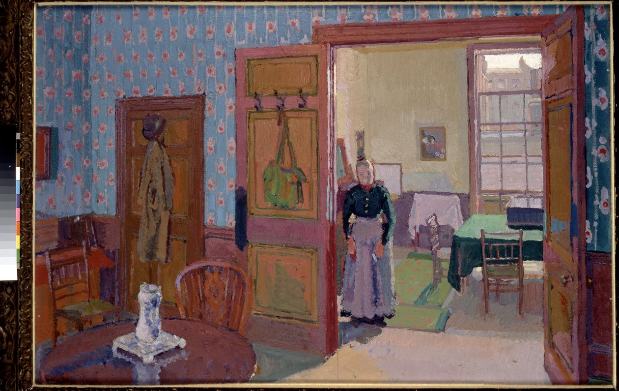 Wnętrze z panią Mounter, XIX w. autorstwa Harold Gilman