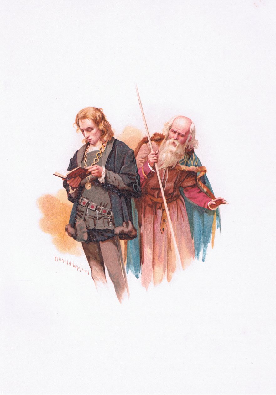 Hamlet i Poloniusz, ilustracja z Hamleta autorstwa Harold Copping