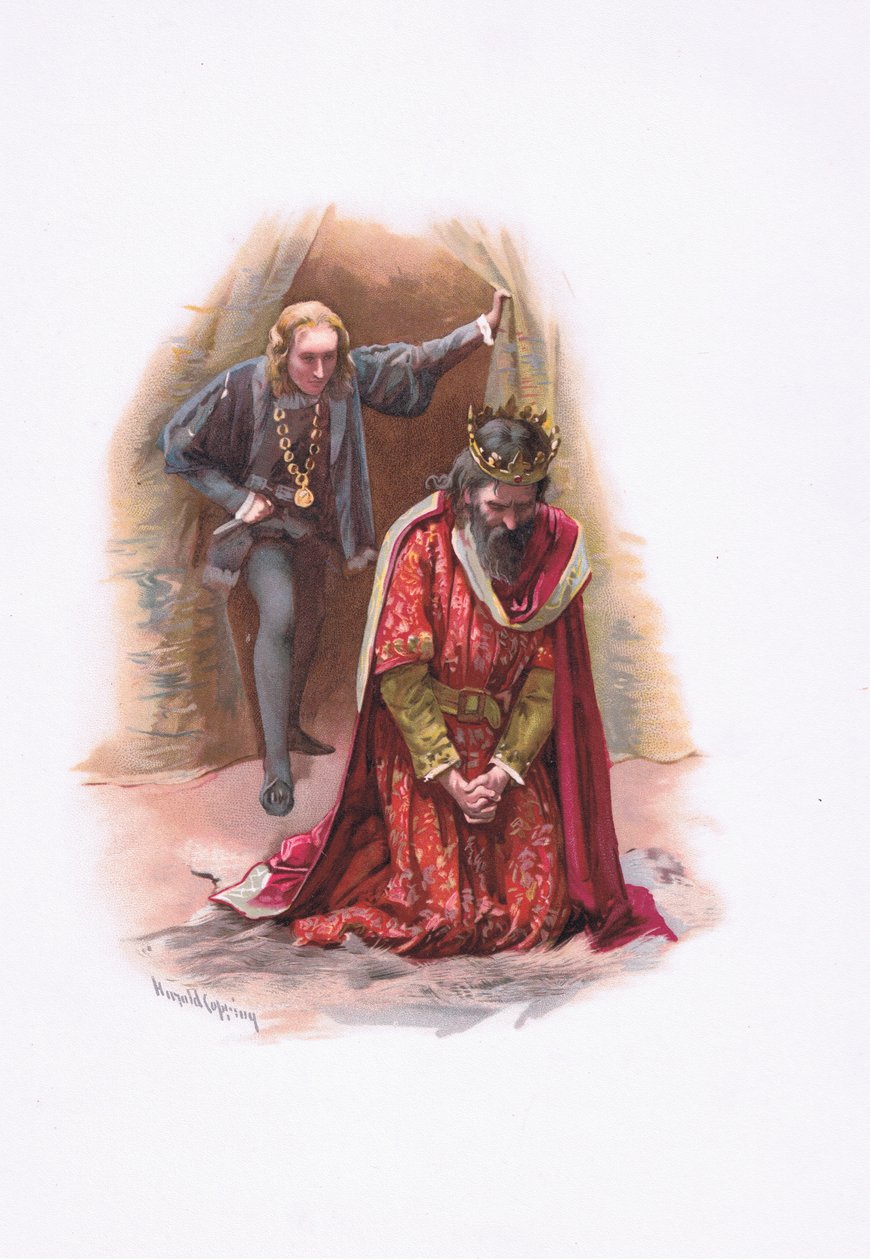Hamlet i król, ilustracja z Hamlet autorstwa Harold Copping