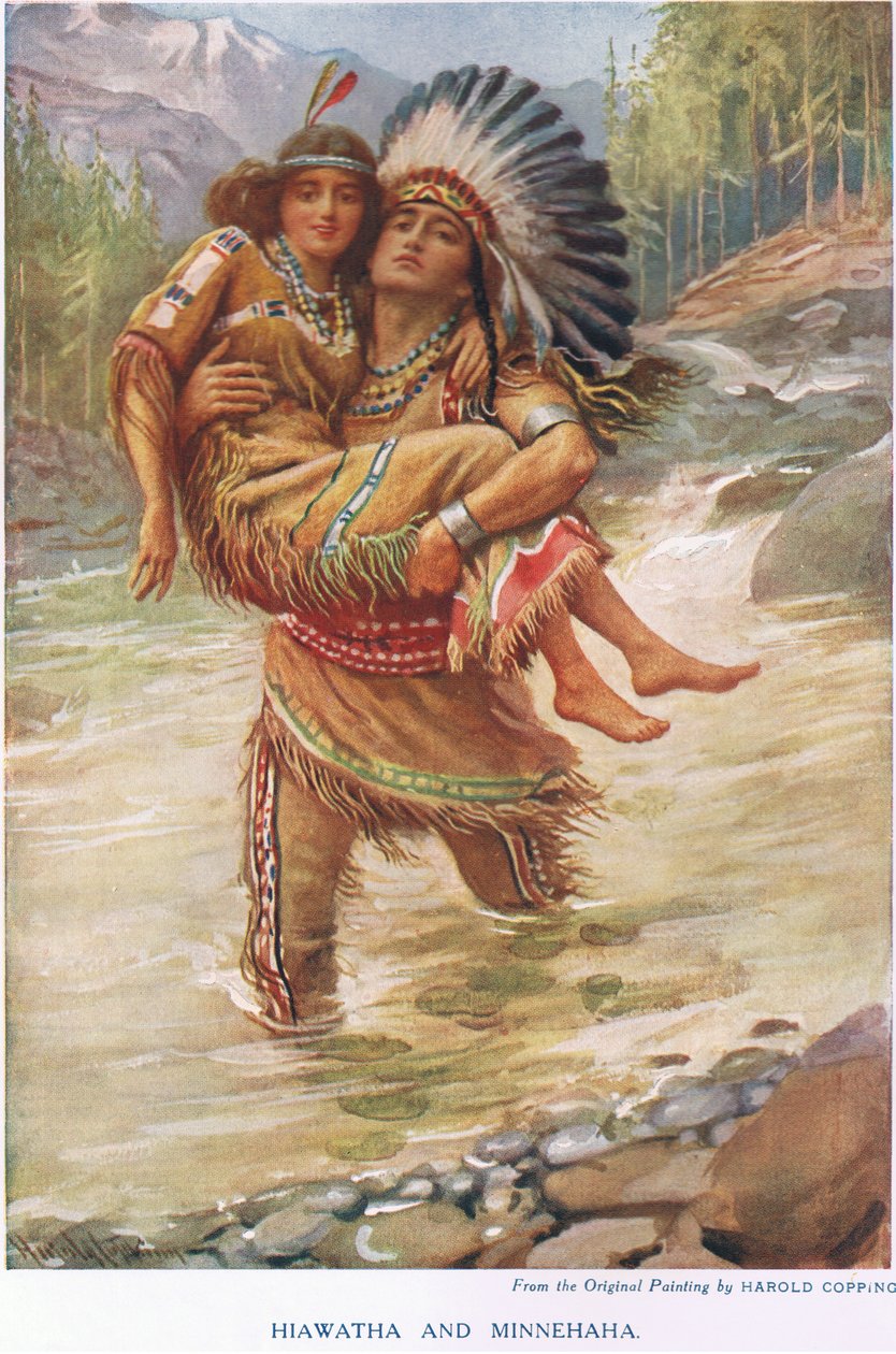 Hiawatha i Minehaha autorstwa Harold Copping