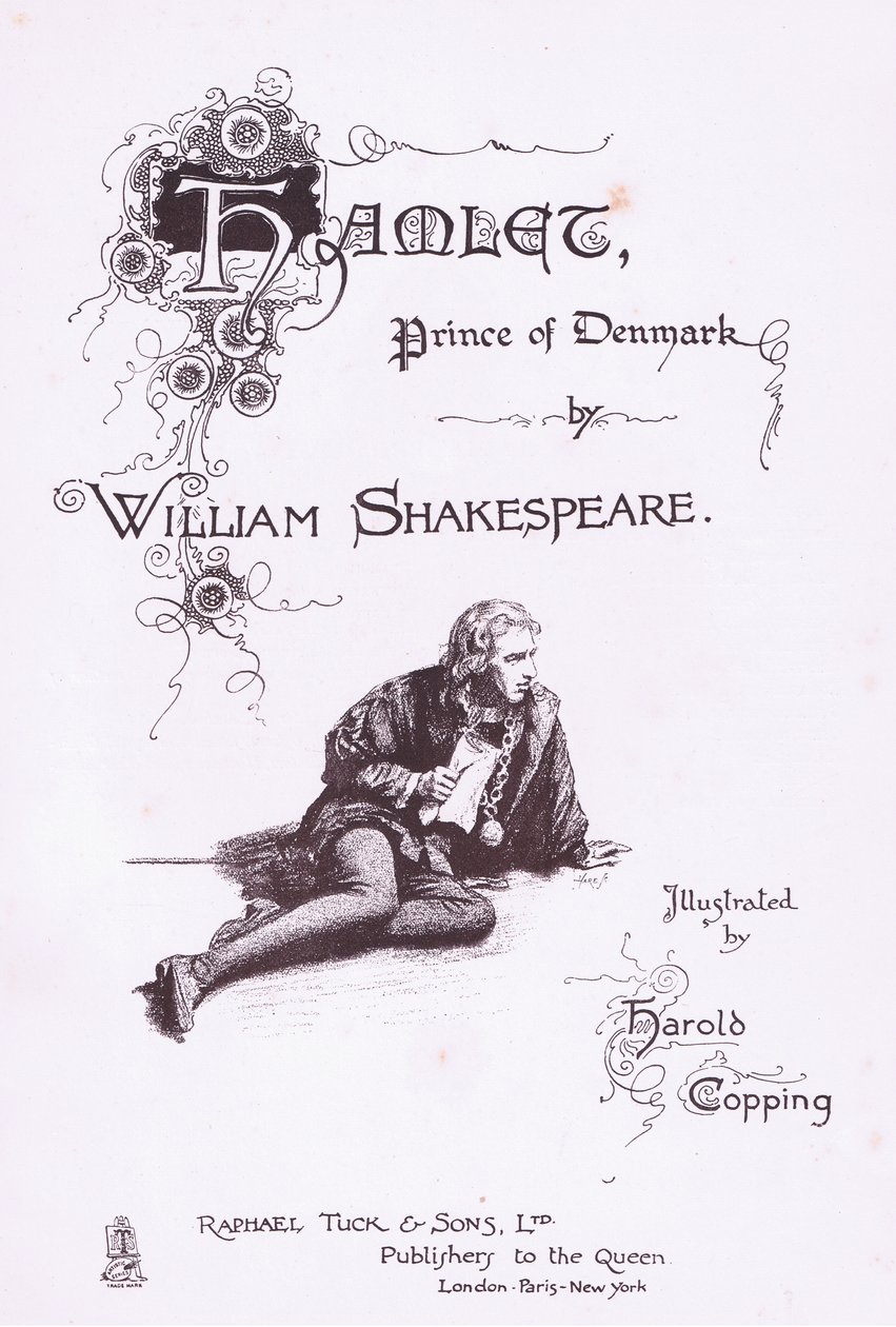 Projekt strony tytułowej, ilustracja z Hamlet autorstwa Harold Copping