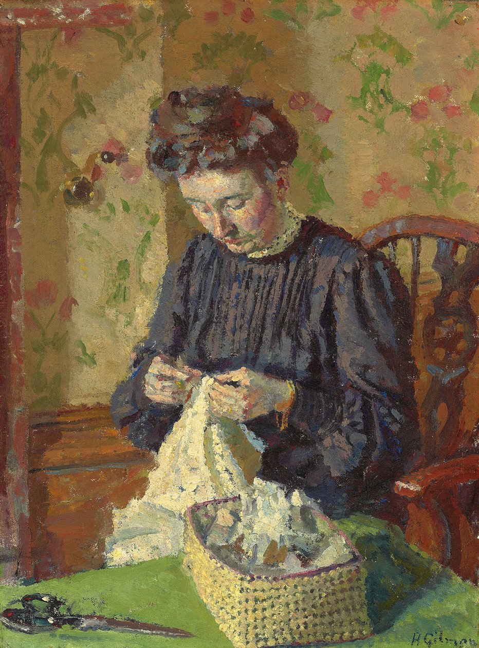 Szycie Kobieta, ok. 1908 autorstwa Harold Gilman