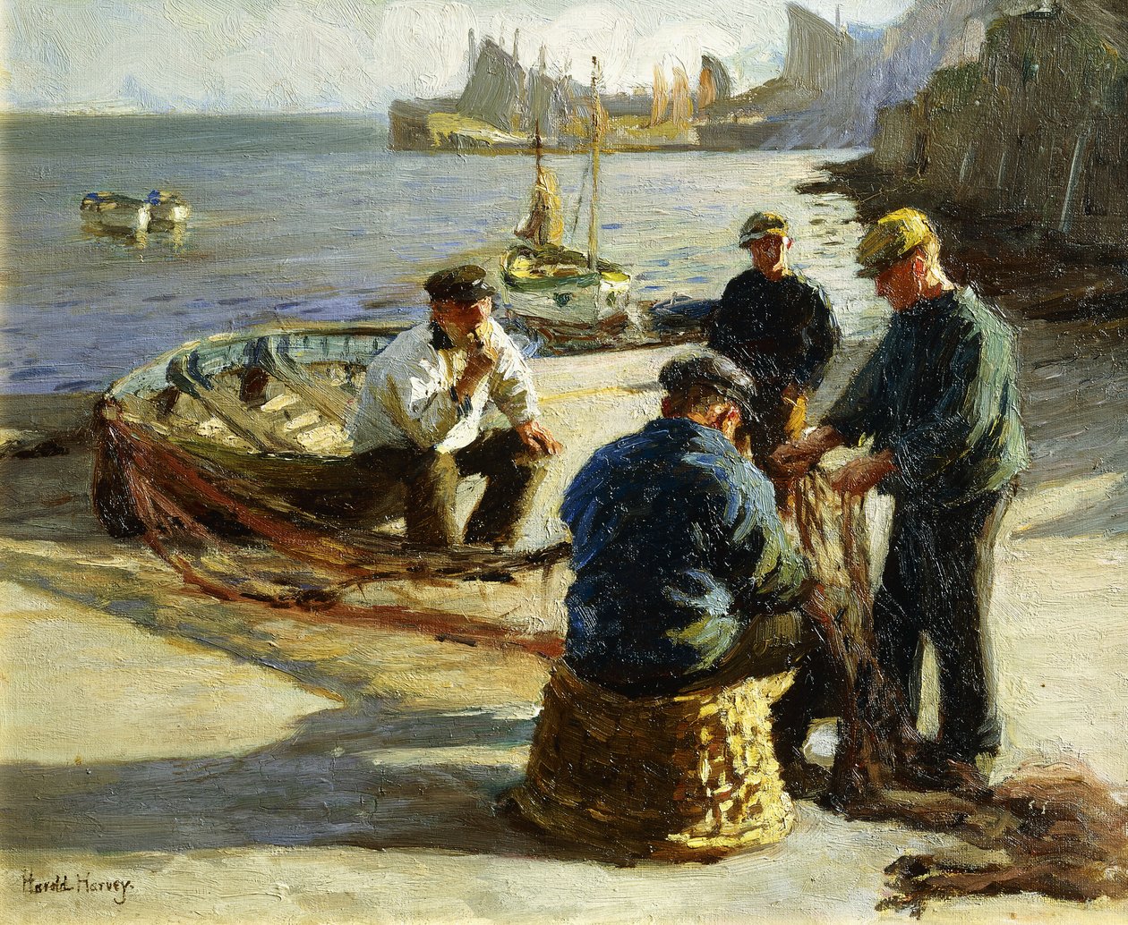 Naprawianie sieci, Newlyn autorstwa Harold Harvey