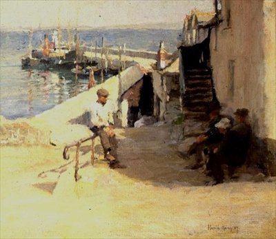 Scena z ulicy Newlyn autorstwa Harold Harvey