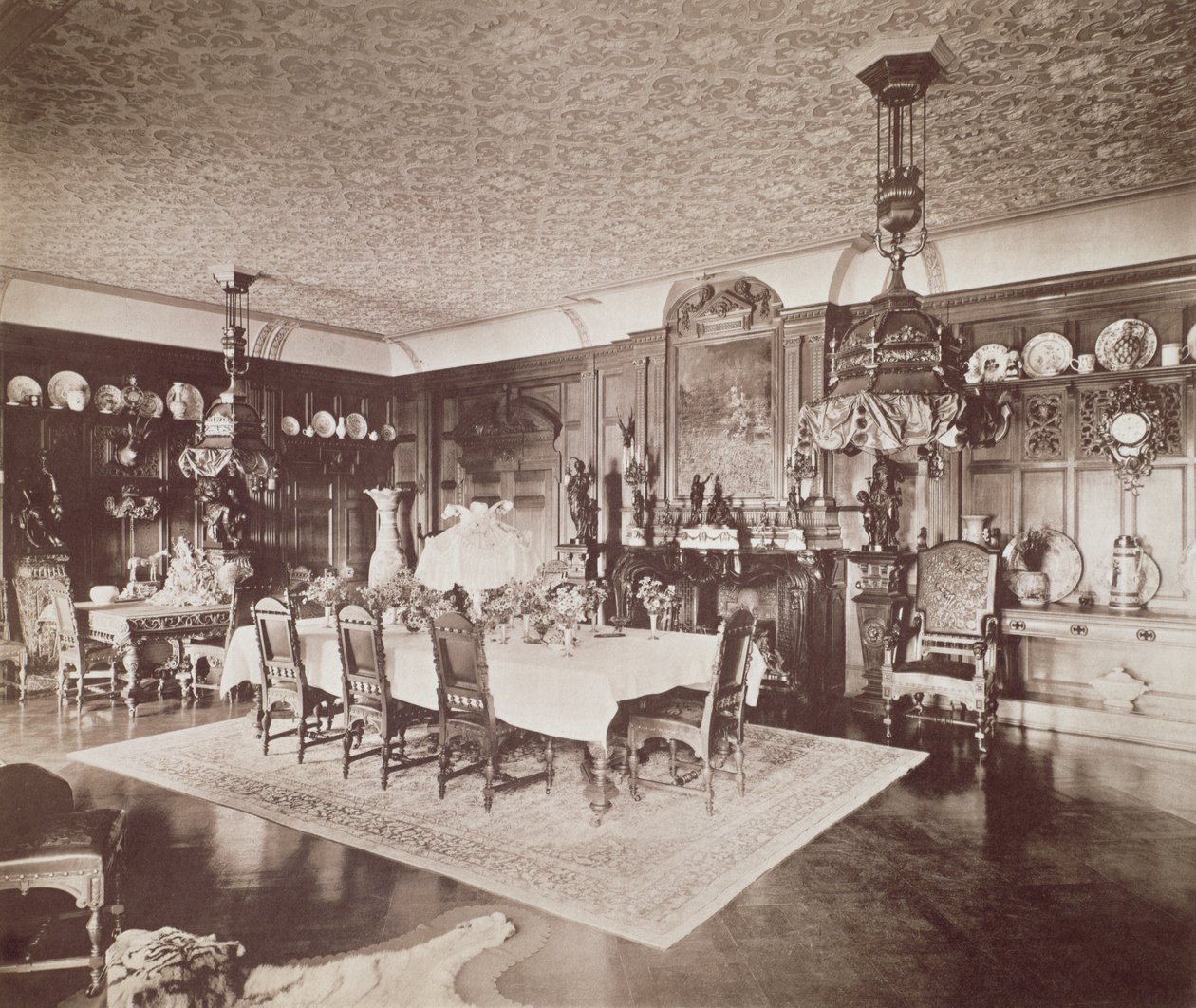 Jadalnia, Wickham Hall, Kent, 1897 autorstwa Harold Palmer