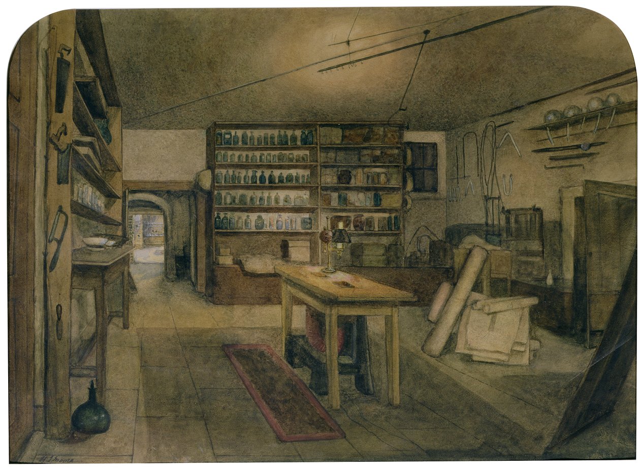 Laboratorium Elektro-magnetyczne Faradaya, 1852 r. autorstwa Harriet Jane Moore