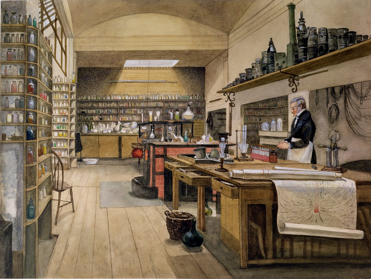 Sierżant Anderson w laboratorium w piwnicy, 1852 autorstwa Harriet Jane Moore