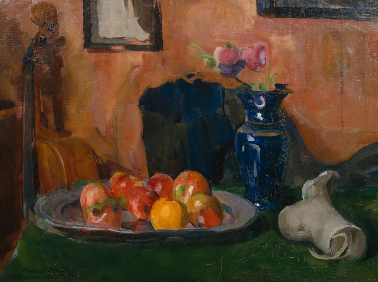 Martwa natura z owocami plat autorstwa Harriet Backer