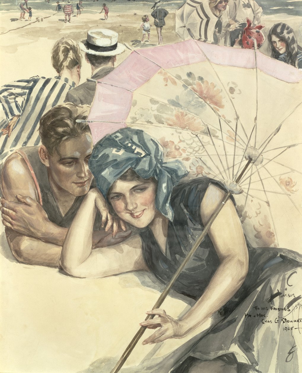 Pierwszy kamyk, 1925 (wc na papierze) autorstwa Harrison Fisher