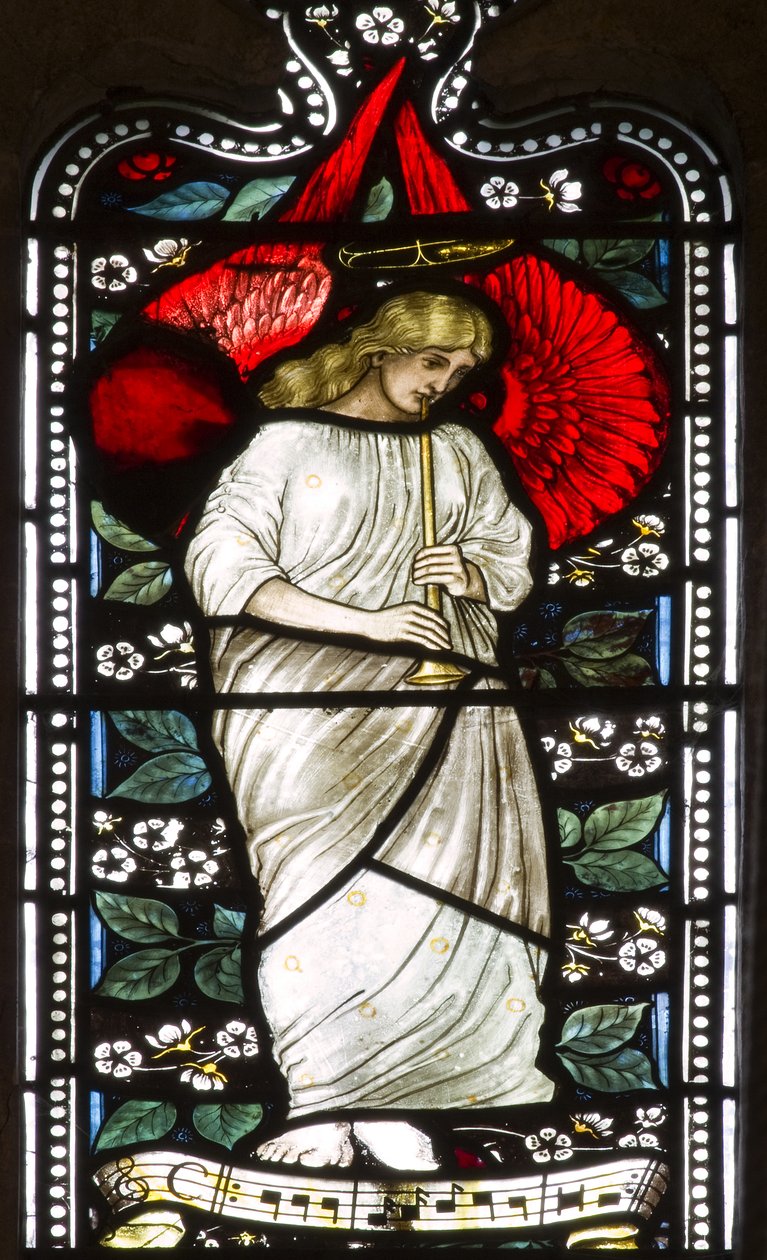 Anioł muzyczny, 1876 (witraż) autorstwa Harry Ellis Wooldridge