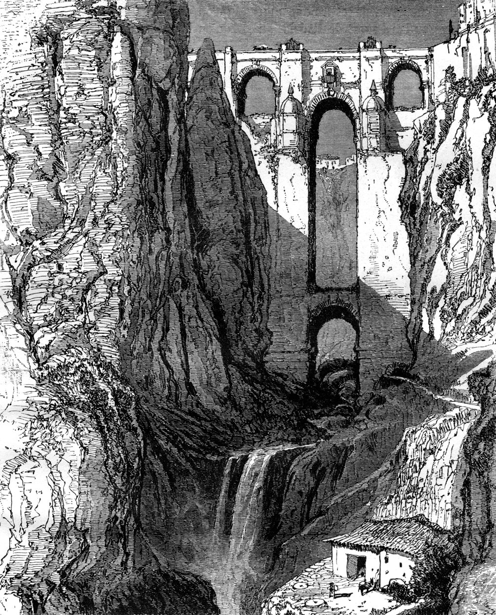 Nowy Most, Ronda, Hiszpania, XIX wiek. autorstwa Harry Fenn