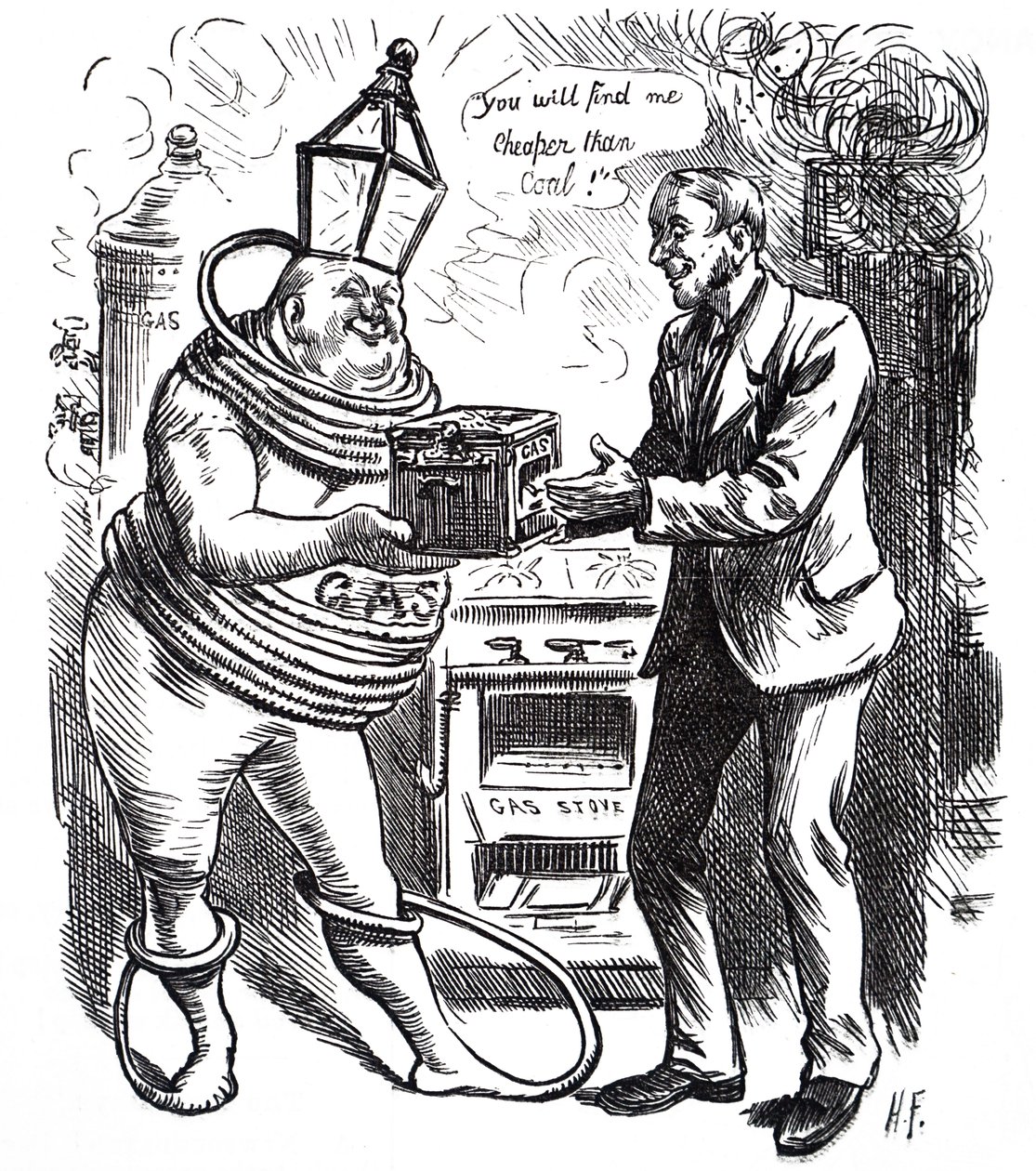 Tani koszt gazu. autorstwa Harry Furniss