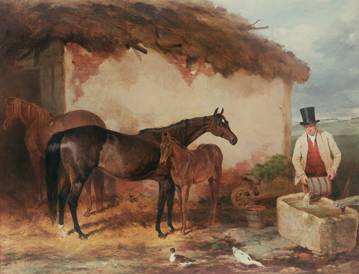 Klacz Być może ze źrebakiem, 1846 autorstwa Harry Hall