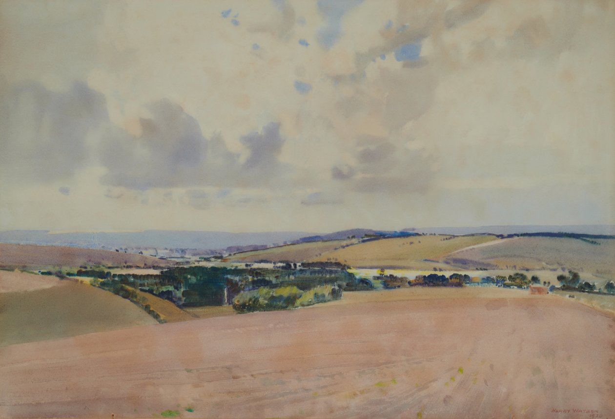 Krajobraz, prawdopodobnie Downs autorstwa Harry Watson