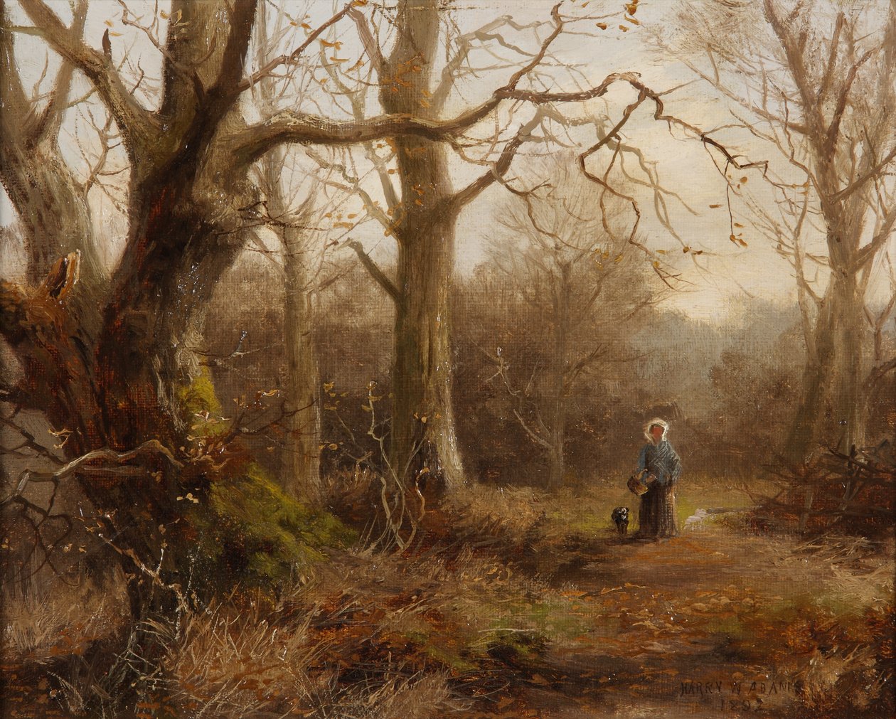 Scena leśna, 1892 autorstwa Harry William Adams