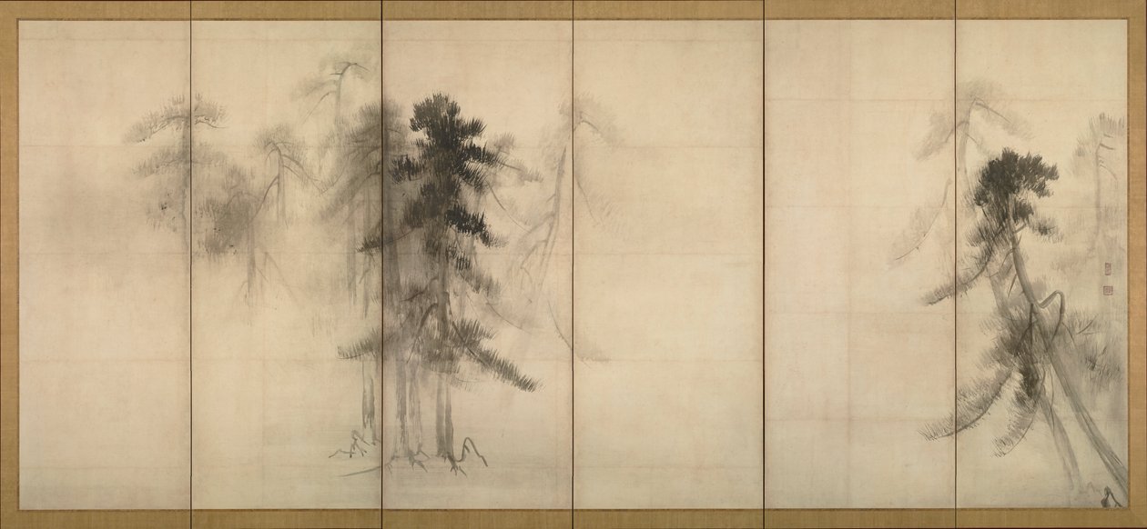 Sosny autorstwa Hasegawa Tohaku