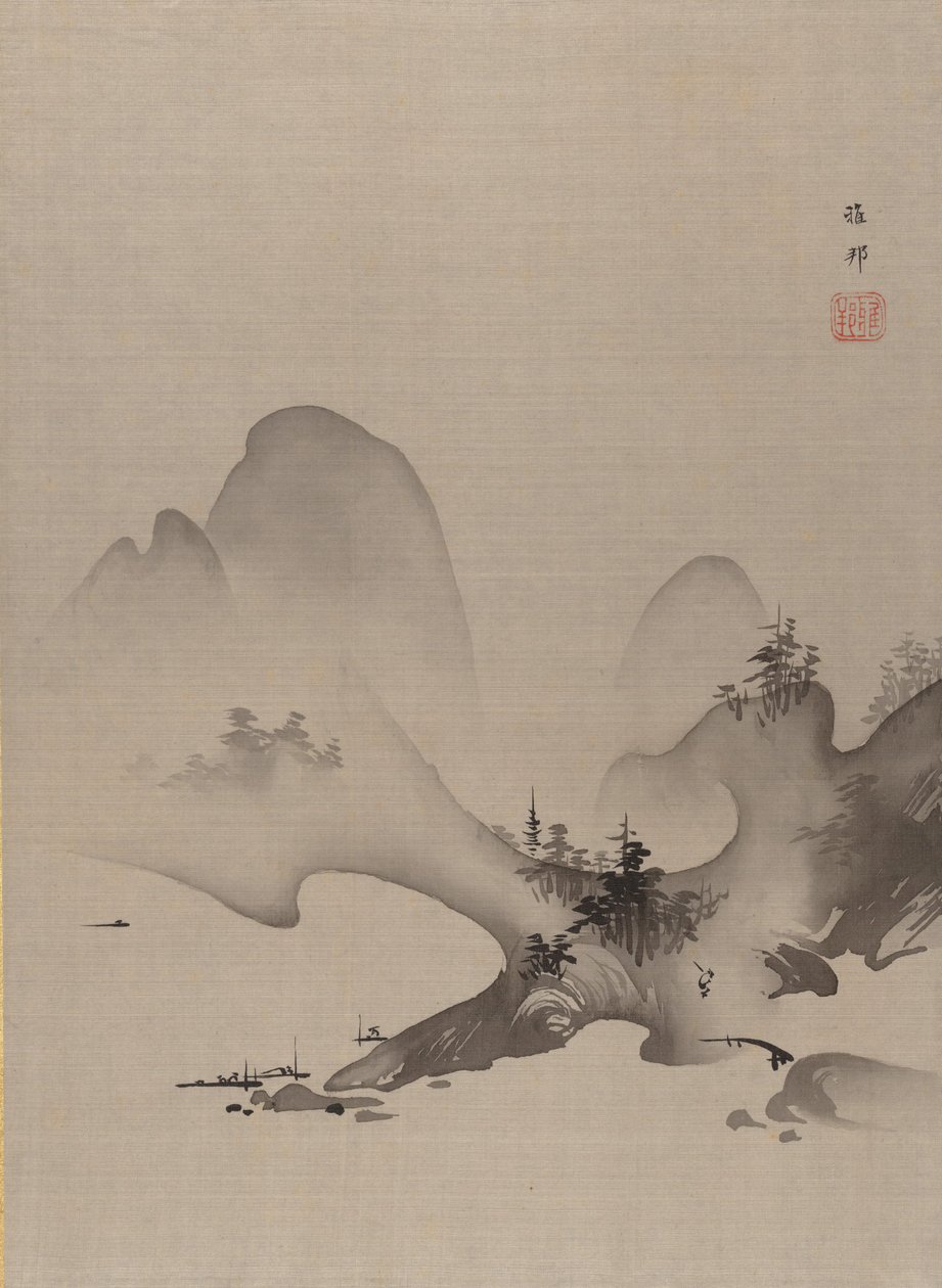 Jezioro i góry, ca. 1885-89. autorstwa Hashimoto Gaho