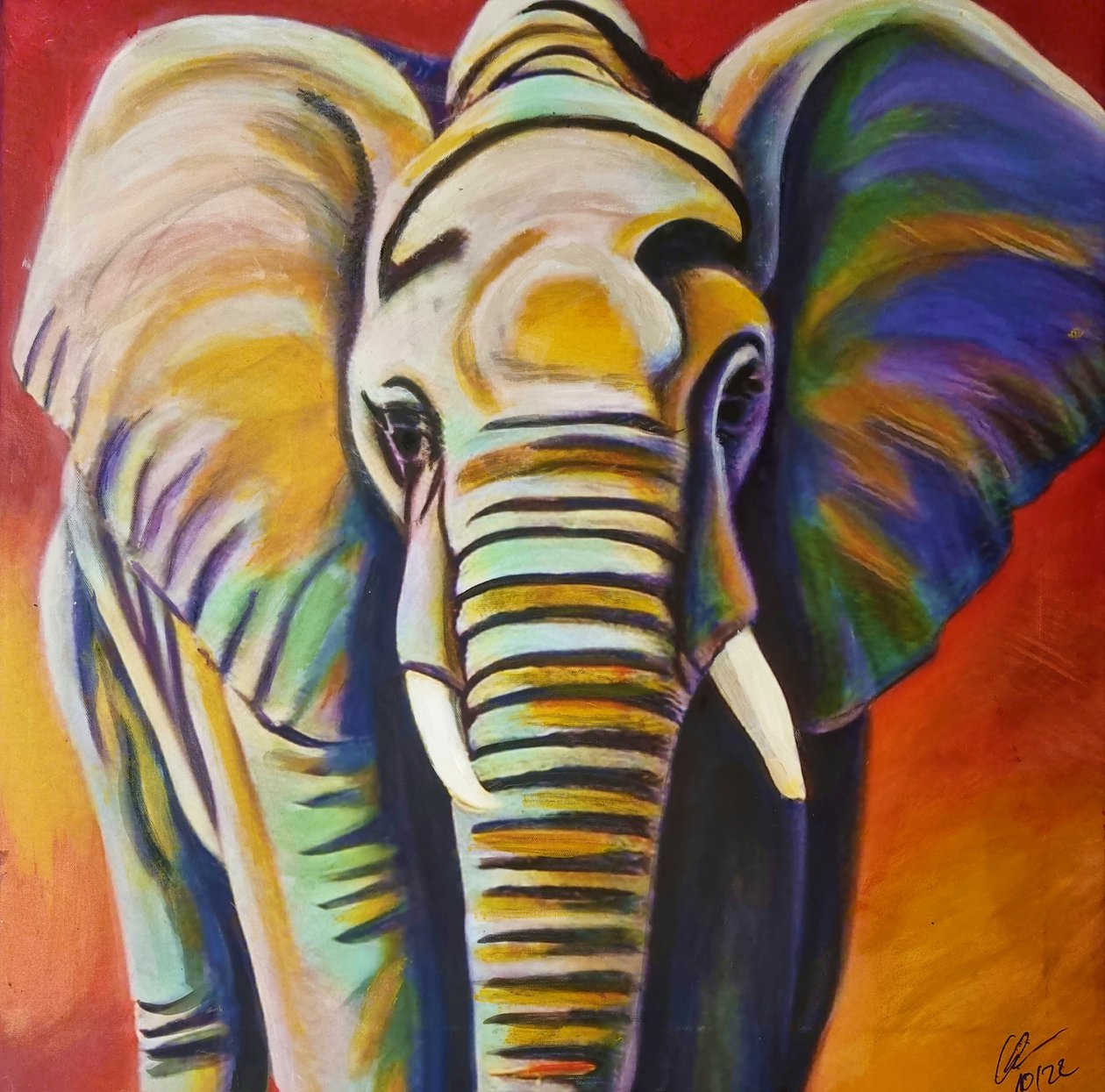 esmalte elefante colorido autorstwa HaskellArt