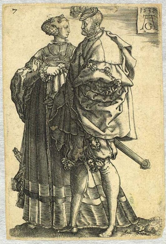 Tańcząca para [z cyklu Wspaniałe wesela] autorstwa Heinrich Aldegrever