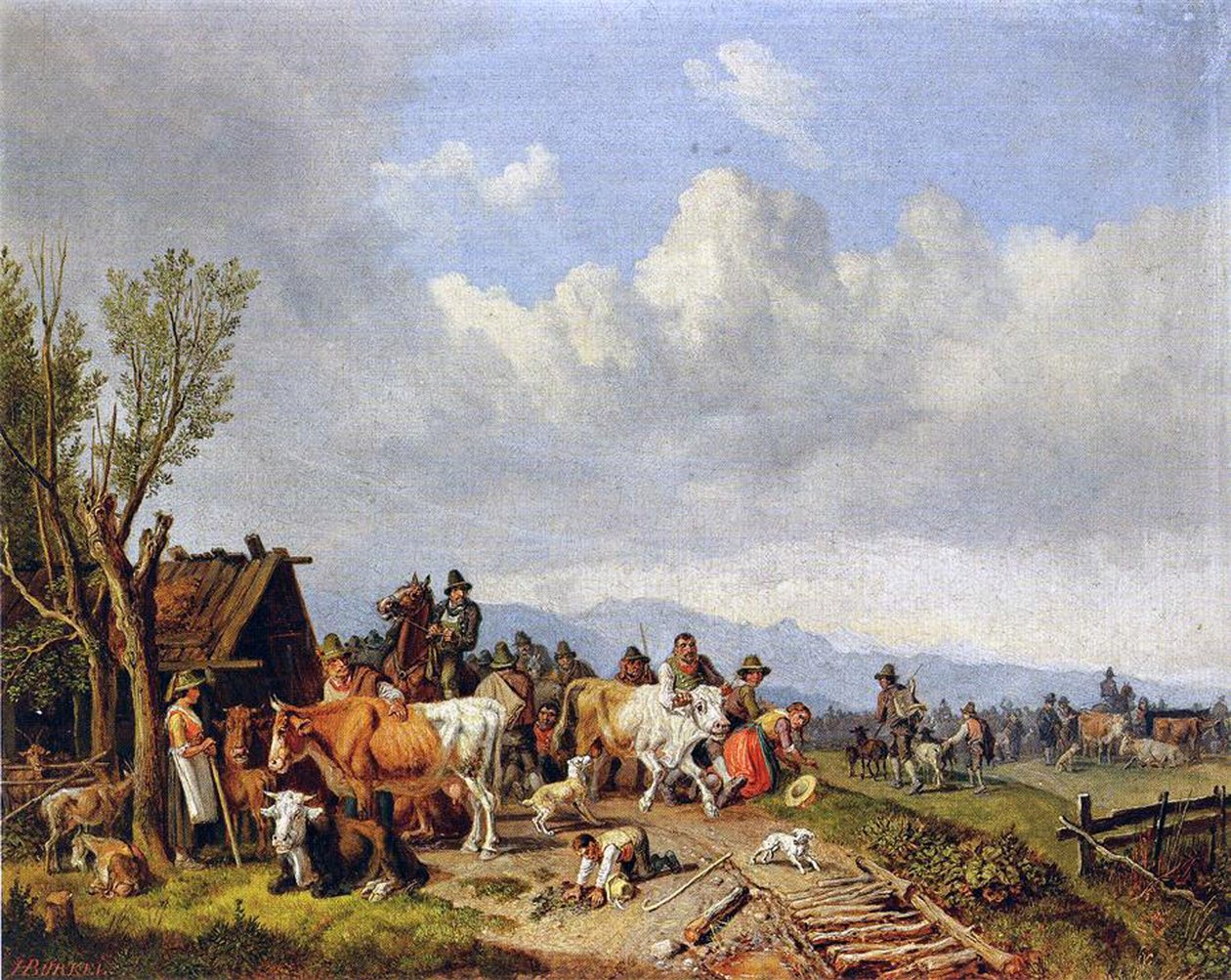 Targ Bydlęcy, ok. 1866 r. autorstwa Heinrich Burkel