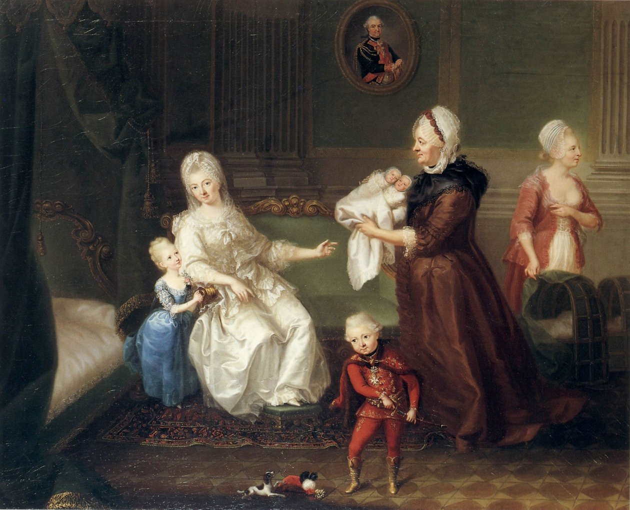 H C Brandt Hrabina Heydeck z dziećmi autorstwa Heinrich Carl Brandt
