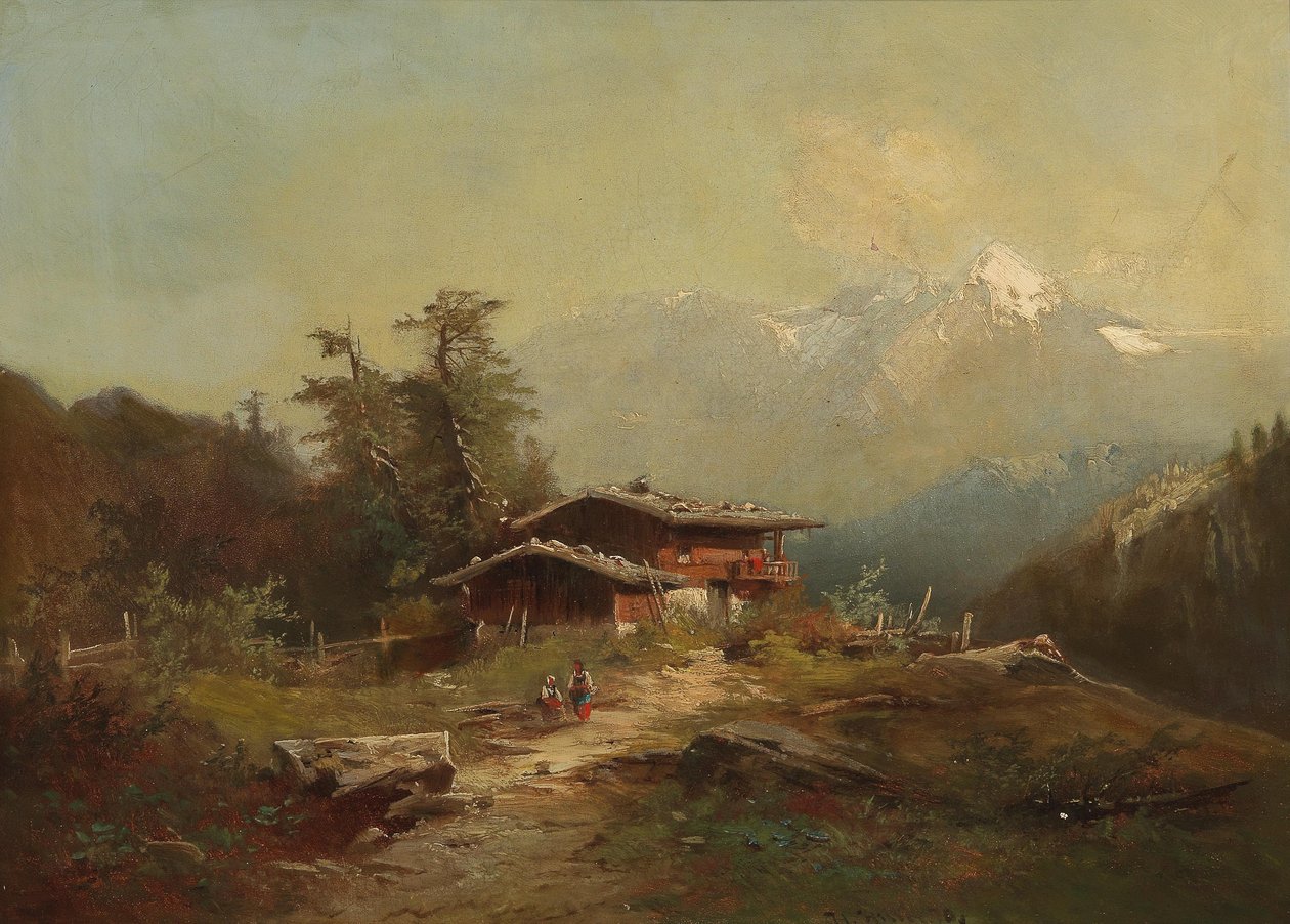 Krajobraz alpejski autorstwa Heinrich Hiller