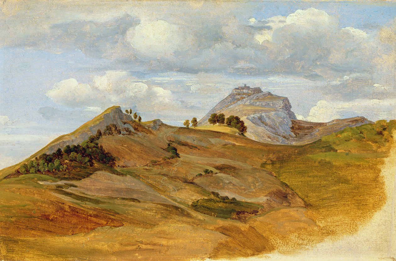 Widok Civitelli, 1822 (olej na papierze na tekturze) autorstwa Heinrich Reinhold