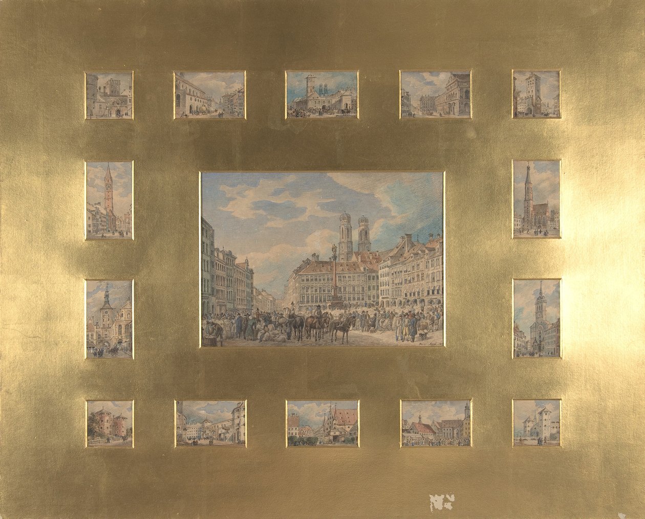 Piętnaście przedmiotów architektonicznych: Widoki Monachium, 1835. autorstwa Heinrich Adam