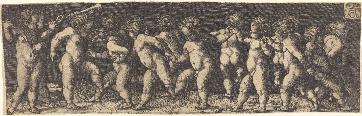 Tańczące dzieci, 1535. autorstwa Heinrich Aldegrever