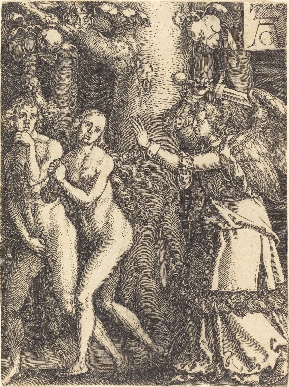 Wygnanie z raju, 1540. autorstwa Heinrich Aldegrever