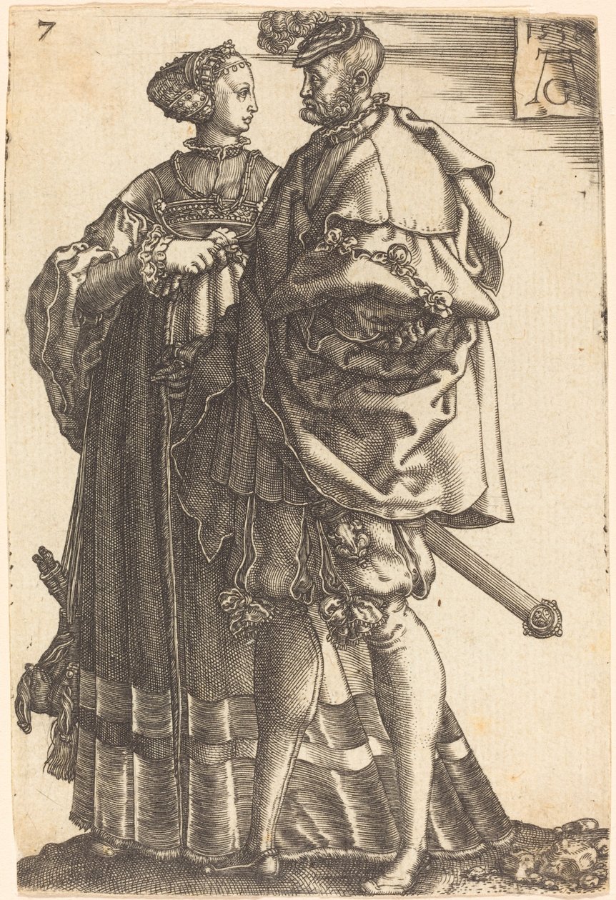 Duże tancerki ślubne, 1538. autorstwa Heinrich Aldegrever