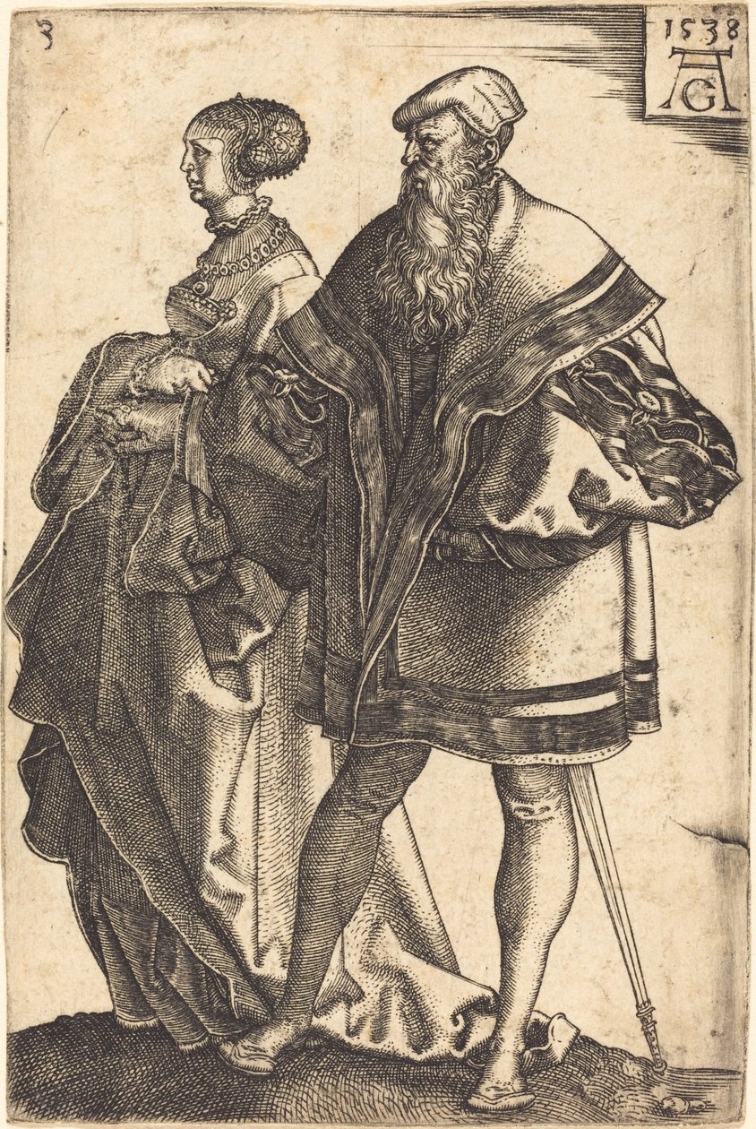 Duże tancerki ślubne, 1538. autorstwa Heinrich Aldegrever