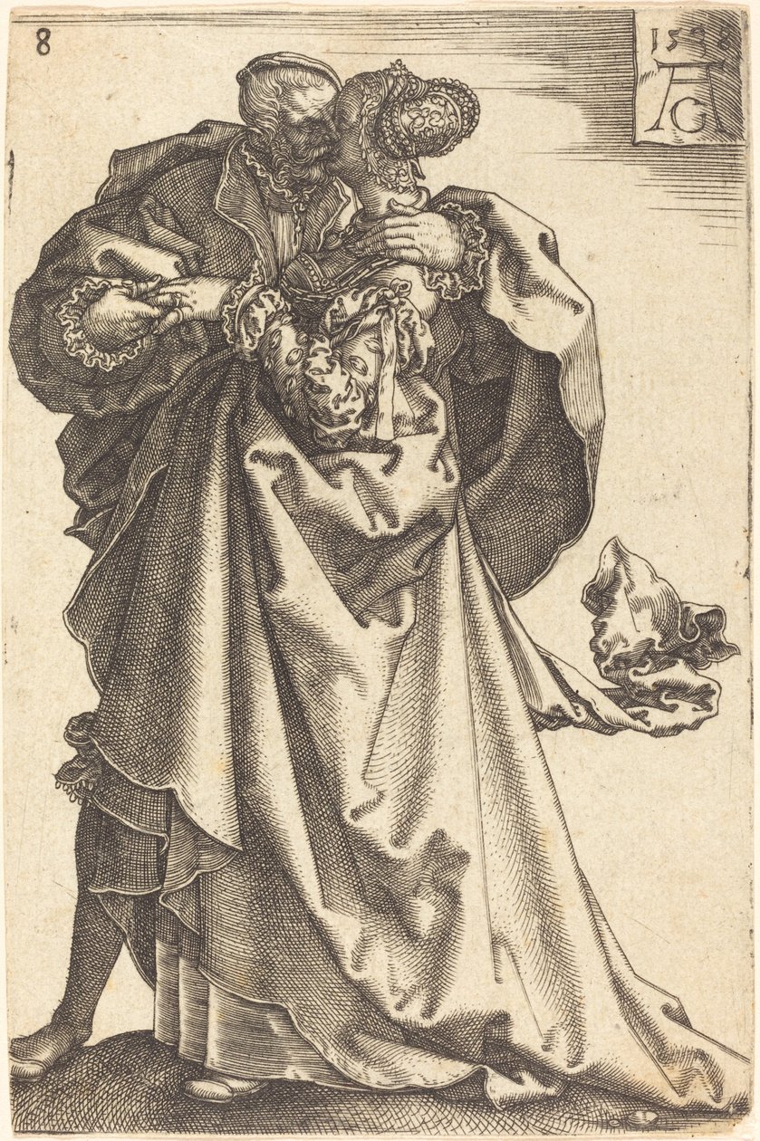 Duże tancerki ślubne, 1538. autorstwa Heinrich Aldegrever