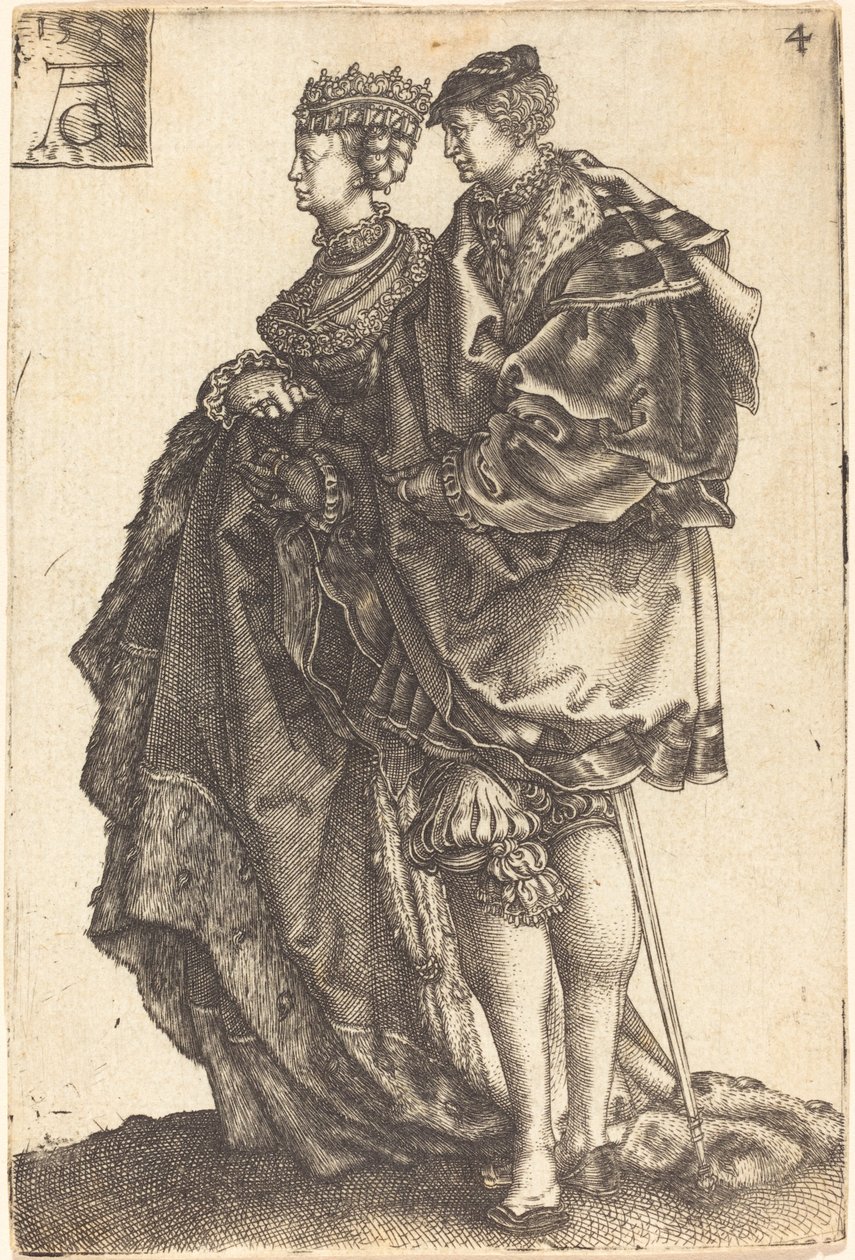 Duże tancerki ślubne, 1538. autorstwa Heinrich Aldegrever