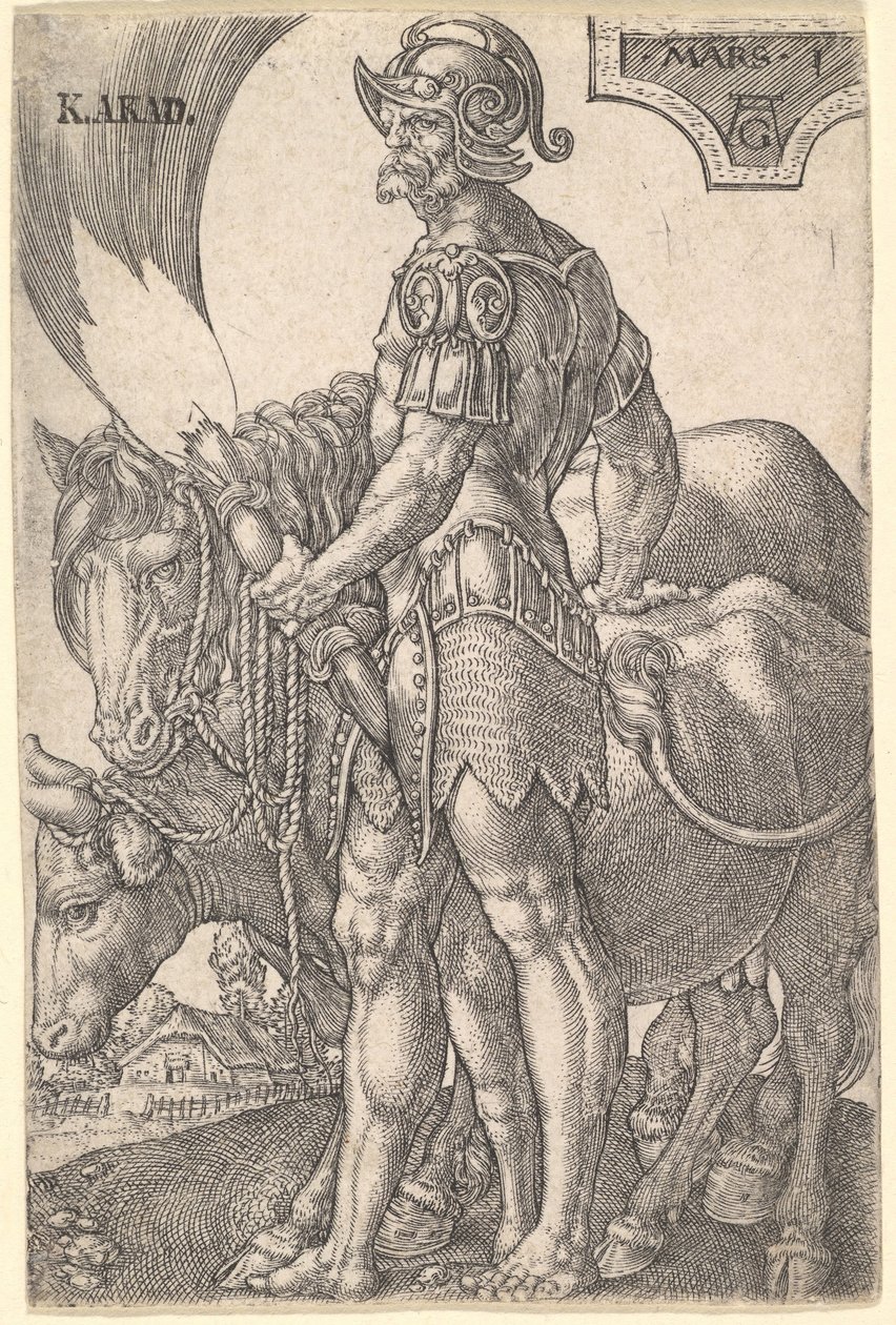 Mars, z Siedmiu planet, 1533. autorstwa Heinrich Aldegrever