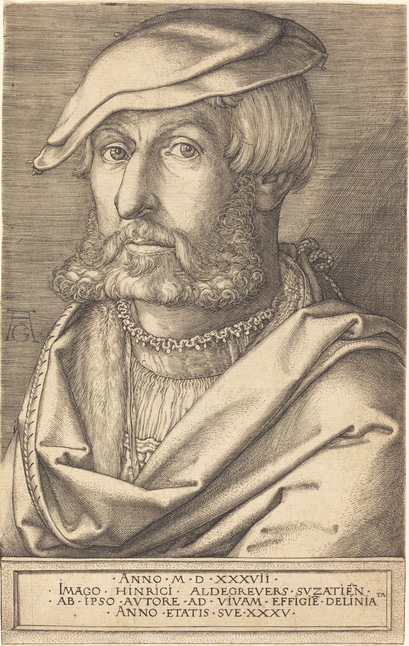 Autoportret, 1537. autorstwa Heinrich Aldegrever