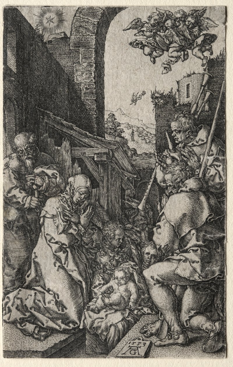 Adoracja pasterzy, 1553. autorstwa Heinrich Aldegrever