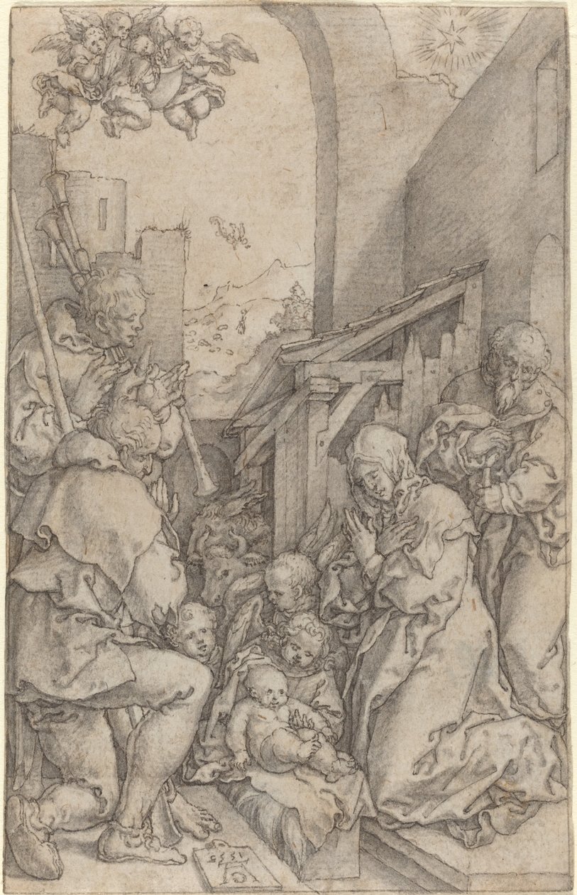 Narodzenia, 1552. autorstwa Heinrich Aldegrever