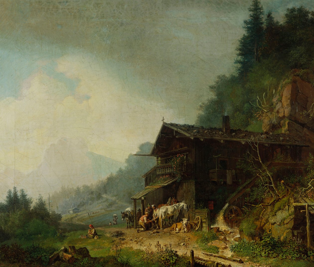 Kuźnia w Alpach Bawarskich autorstwa Heinrich Burkel