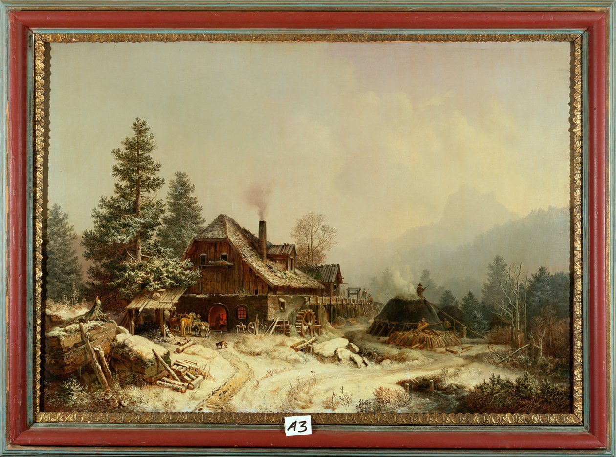 Stary Młyn zimą autorstwa Heinrich Burkel