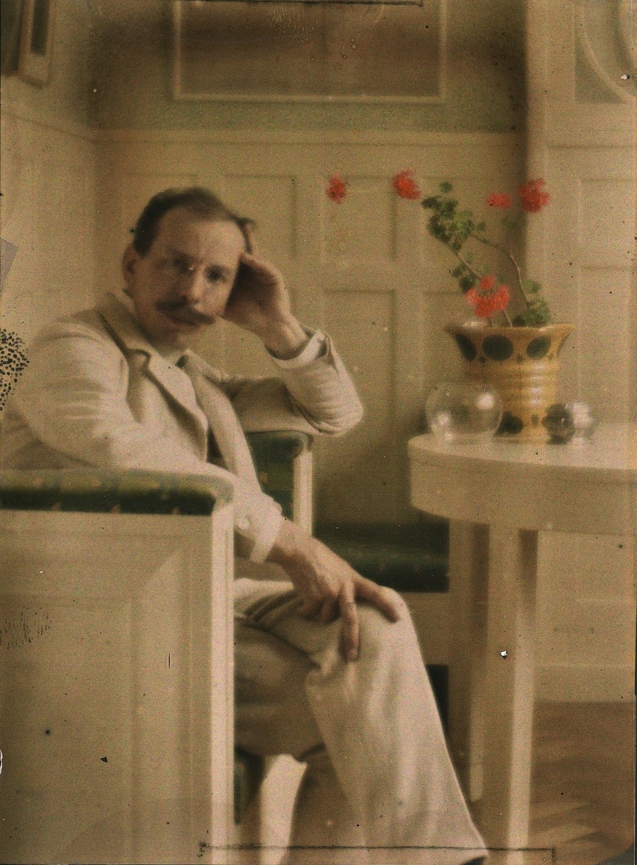Autoportret Heinricha Kühna, autochromia autorstwa Heinrich Kuhn