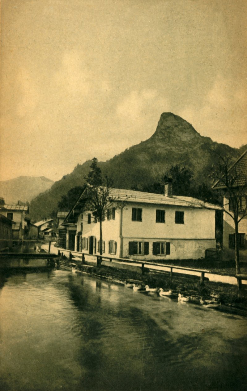 Millstream w Oberammergau, Bawaria, Niemcy c1922. autorstwa Heinrich Uhlschmid