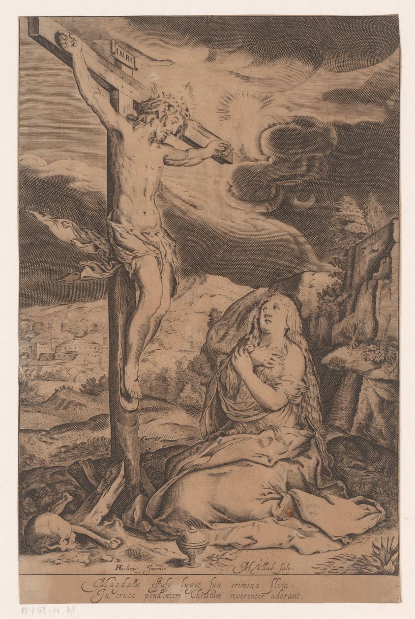 Chrystus na krzyżu z Marią Magdaleną autorstwa Heinrich Ulrich