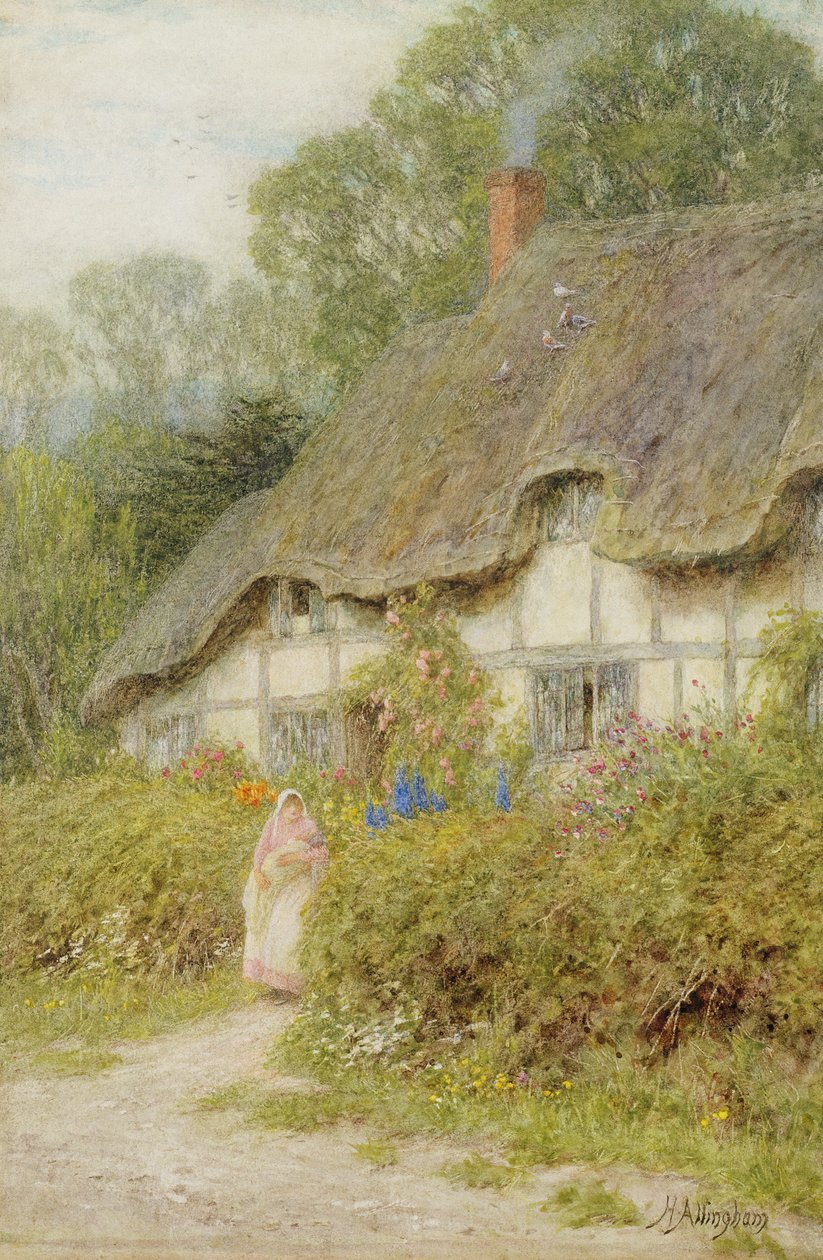 Domek Wiltshire (wc na papierze) autorstwa Helen Allingham