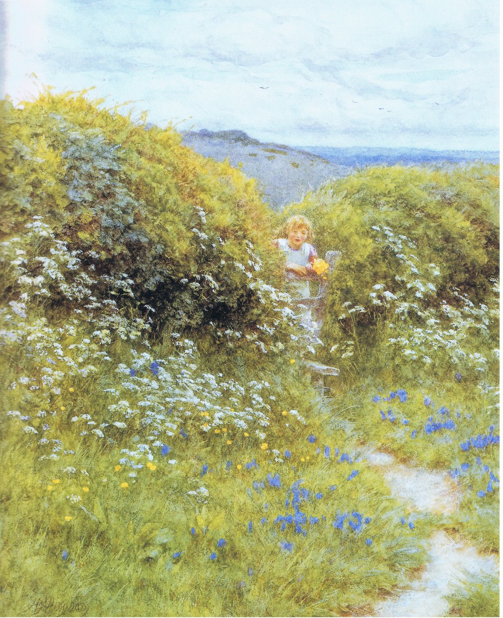 Krowa pietruszka i dzwonki autorstwa Helen Allingham