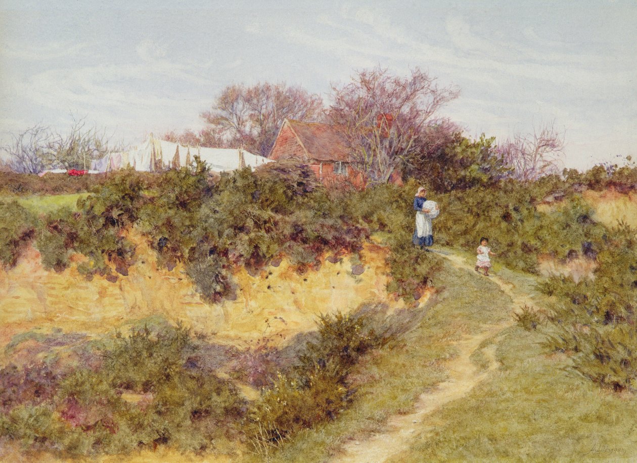 Dzień prania w Sandhills, Witley autorstwa Helen Allingham