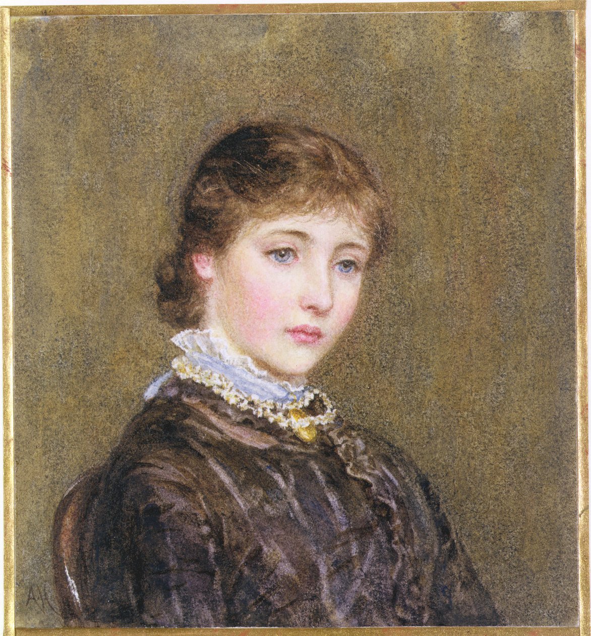 Portret młodej dziewczyny (wc) autorstwa Helen Allingham